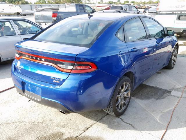 1C3CDFBB3ED862135 - 2014 DODGE DART SXT BLUE photo 4