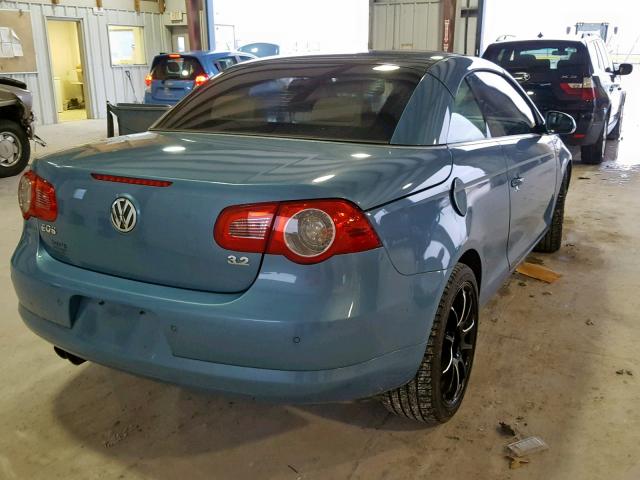 WVWDB71F08V002174 - 2008 VOLKSWAGEN EOS VR6 BLUE photo 4