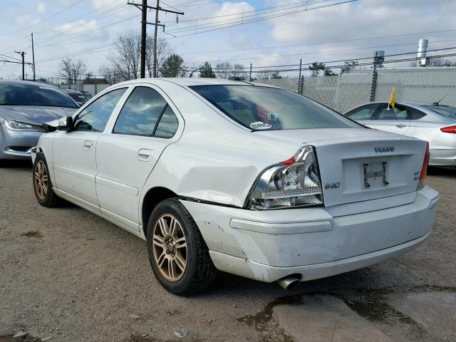 YV1RH592282699398 - 2008 VOLVO S60 2.5T WHITE photo 3