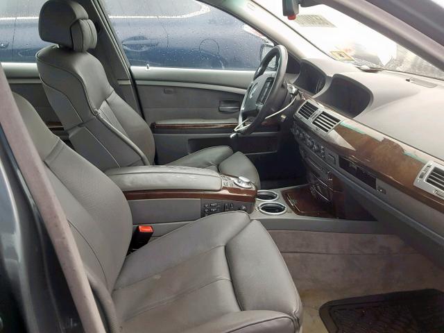 WBAGN63585DS60279 - 2005 BMW 745 LI GRAY photo 5