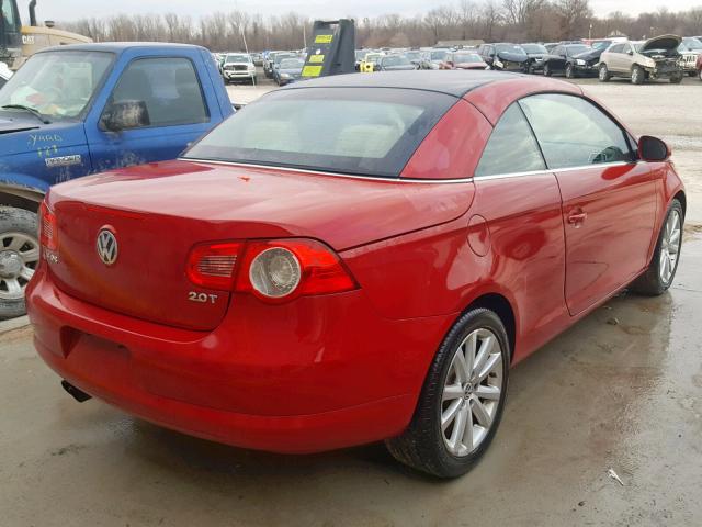 WVWBA71FX7V043601 - 2007 VOLKSWAGEN EOS 2.0T RED photo 4