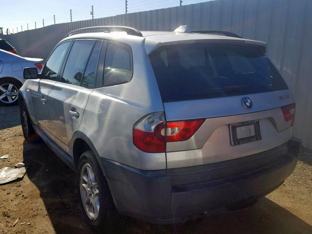 WBXPA734X4WC41138 - 2004 BMW X3 2.5I SILVER photo 3