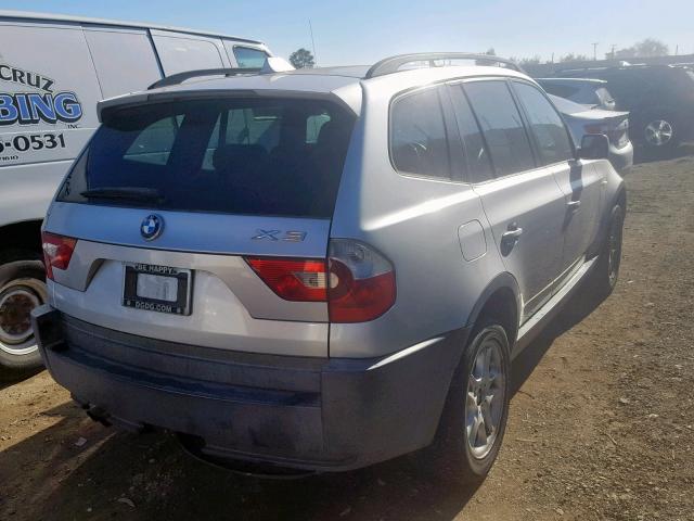 WBXPA734X4WC41138 - 2004 BMW X3 2.5I SILVER photo 4