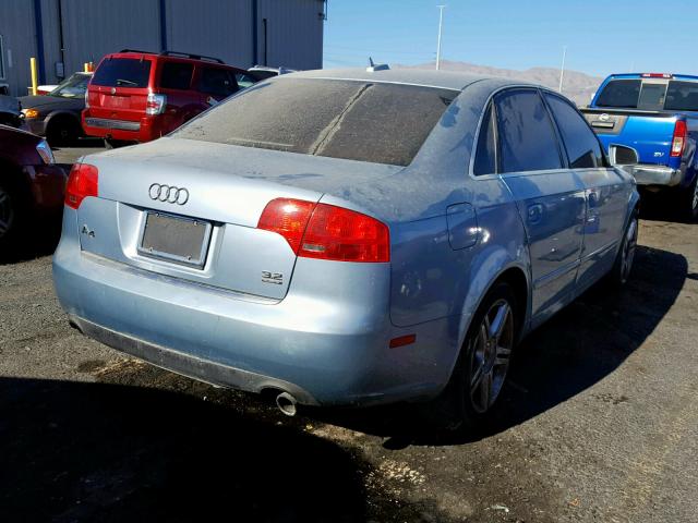 WAUDH78E16A177756 - 2006 AUDI A4 3.2 QUA BLUE photo 4