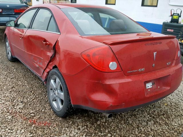 1G2ZH58NX74110140 - 2007 PONTIAC G6 GT RED photo 3