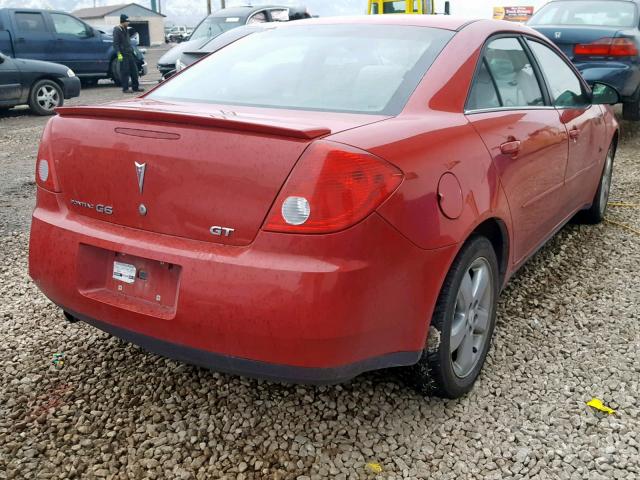 1G2ZH58NX74110140 - 2007 PONTIAC G6 GT RED photo 4