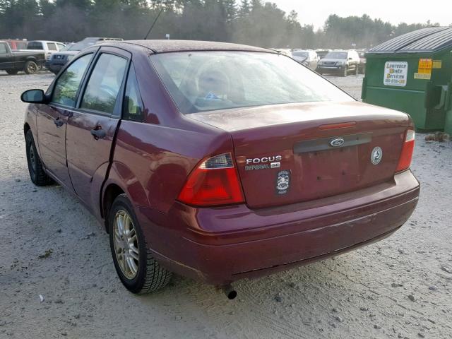 1FAFP34N47W270665 - 2007 FORD FOCUS ZX4 RED photo 3