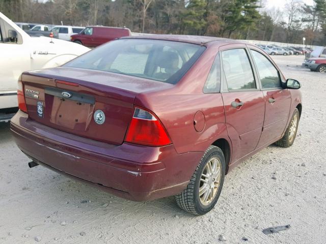 1FAFP34N47W270665 - 2007 FORD FOCUS ZX4 RED photo 4