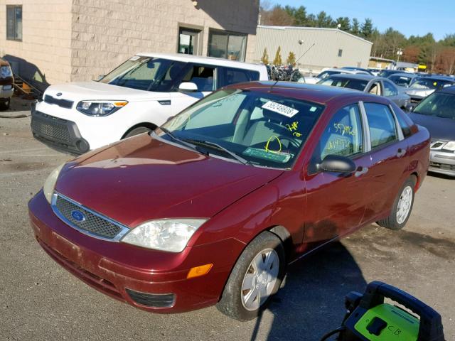 1FAHP34N67W203638 - 2007 FORD FOCUS ZX4 BURGUNDY photo 2