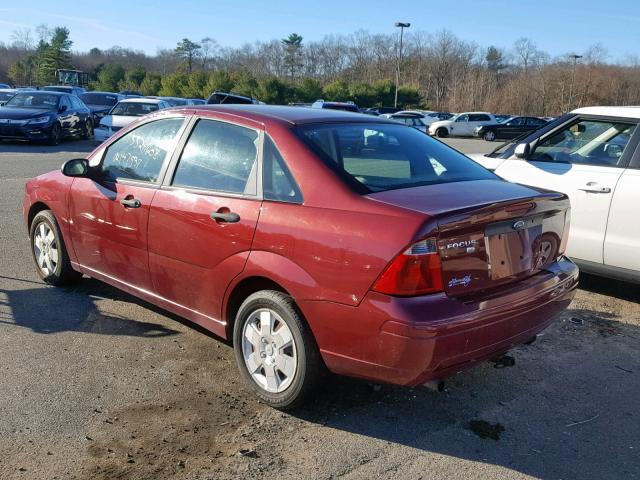 1FAHP34N67W203638 - 2007 FORD FOCUS ZX4 BURGUNDY photo 3