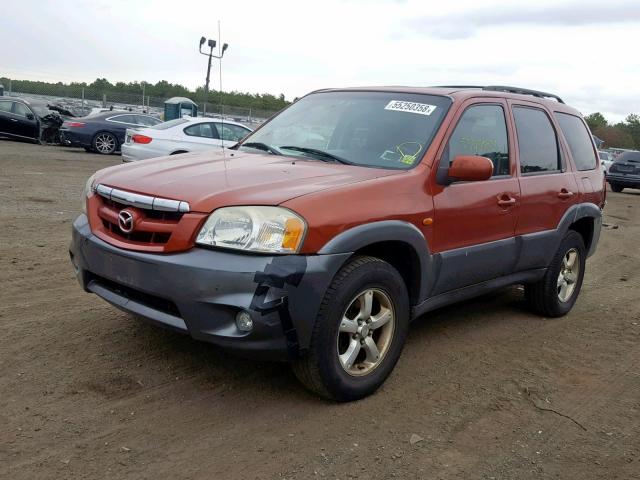 4F2YZ04155KM07206 - 2005 MAZDA TRIBUTE S ORANGE photo 2