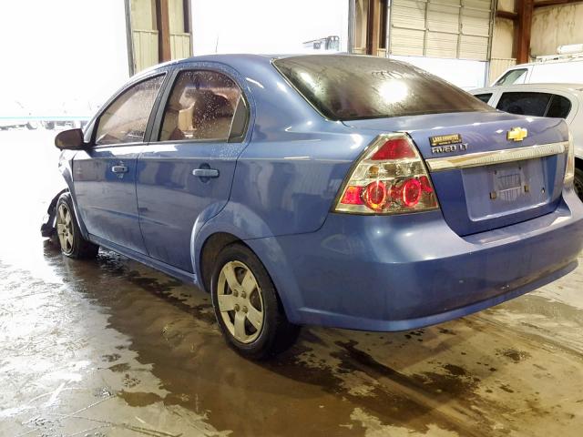 KL1TD56E99B385472 - 2009 CHEVROLET AVEO LS BLUE photo 3