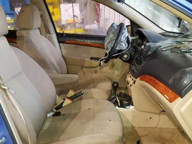 KL1TD56E99B385472 - 2009 CHEVROLET AVEO LS BLUE photo 5