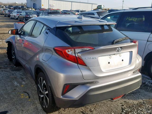 NMTKHMBX3JR055946 - 2018 TOYOTA C-HR XLE GRAY photo 3