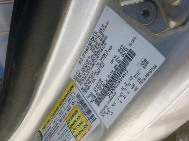 3FA6P0K92ER276615 - 2014 FORD FUSION TIT SILVER photo 10