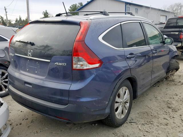 2HKRM4H79EH643235 - 2014 HONDA CR-V EXL BLUE photo 4