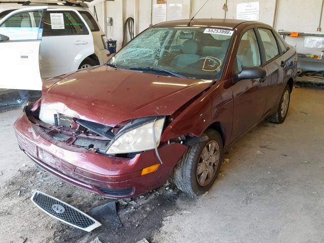 1FAFP34N07W192689 - 2007 FORD FOCUS ZX4 BURGUNDY photo 2