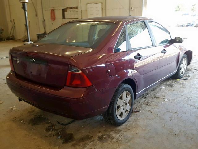 1FAFP34N07W192689 - 2007 FORD FOCUS ZX4 BURGUNDY photo 4