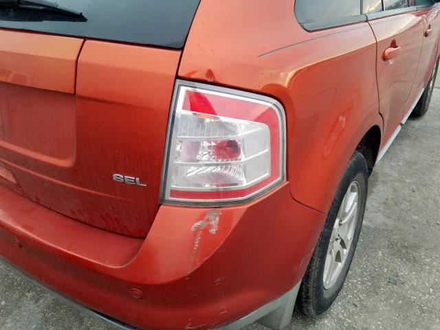 2FMDK38C58BA61863 - 2008 FORD EDGE SEL ORANGE photo 9