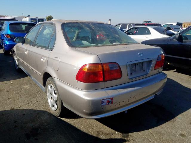 2HGEJ8641YH596062 - 2000 HONDA CIVIC EX TAN photo 3