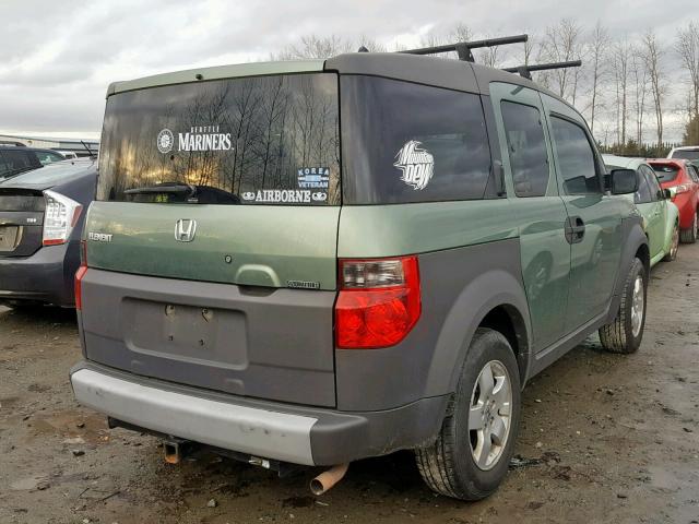 5J6YH275X4L031361 - 2004 HONDA ELEMENT EX GREEN photo 4