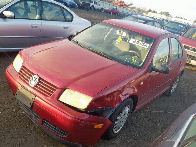 3VWSC29M8YM052371 - 2000 VOLKSWAGEN JETTA GLS RED photo 2