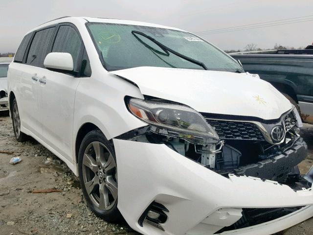 5TDXZ3DC6JS908073 - 2018 TOYOTA SIENNA SE WHITE photo 1