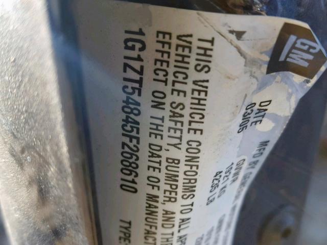 1G1ZT54845F268610 - 2005 CHEVROLET MALIBU LS BLUE photo 10