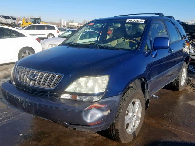 JTJHF10U620250921 - 2002 LEXUS RX 300 BLUE photo 2