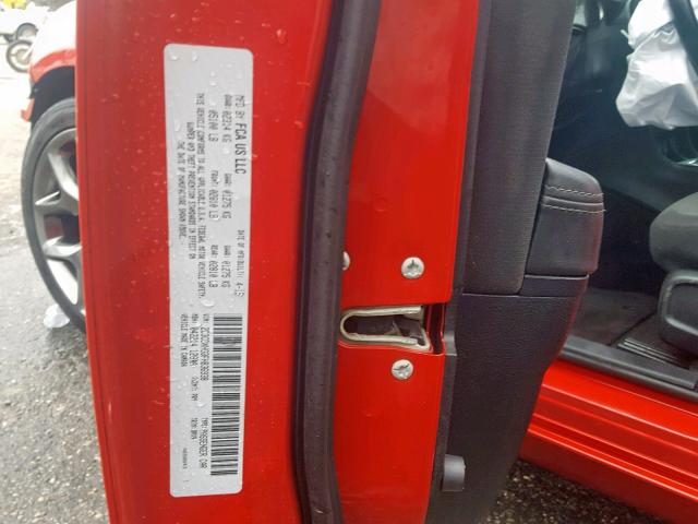 2C3CDXHG3FH836938 - 2015 DODGE CHARGER SX RED photo 10