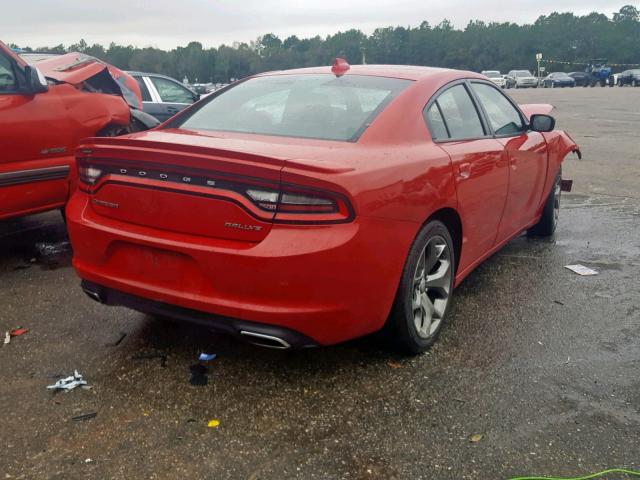 2C3CDXHG3FH836938 - 2015 DODGE CHARGER SX RED photo 4