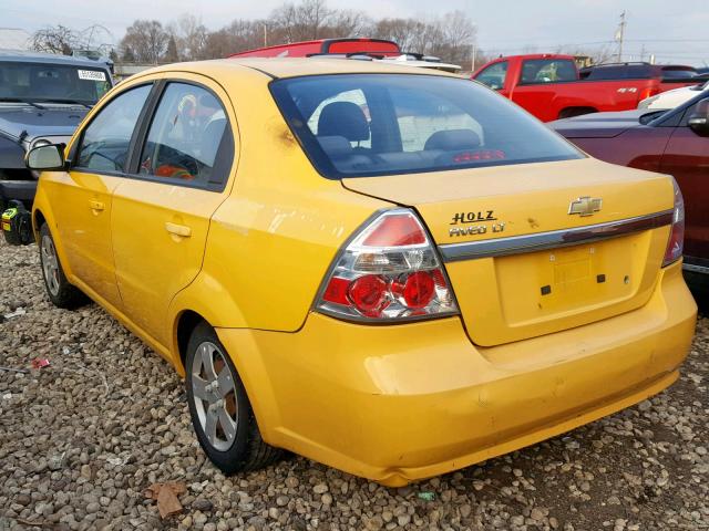 KL1TD56E19B301029 - 2009 CHEVROLET AVEO LS YELLOW photo 3