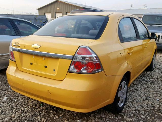 KL1TD56E19B301029 - 2009 CHEVROLET AVEO LS YELLOW photo 4