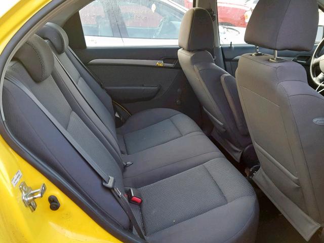 KL1TD56E19B301029 - 2009 CHEVROLET AVEO LS YELLOW photo 6