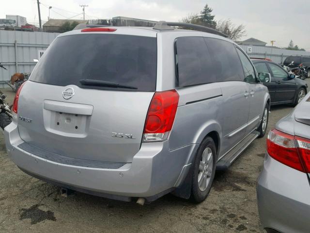 5N1BV28U15N127911 - 2005 NISSAN QUEST S GRAY photo 4