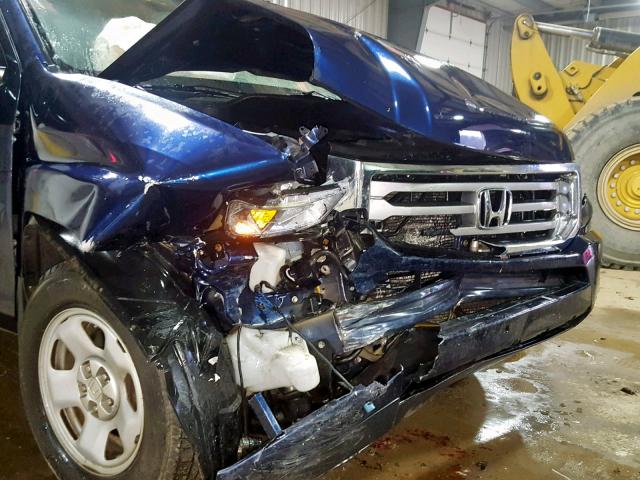 5FPYK1F24DB009794 - 2013 HONDA RIDGELINE BLUE photo 9