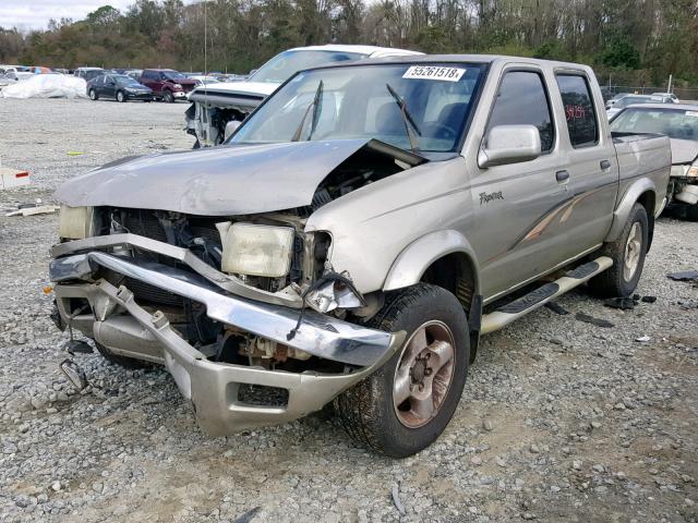 1N6ED27T3YC335427 - 2000 NISSAN FRONTIER C GOLD photo 2