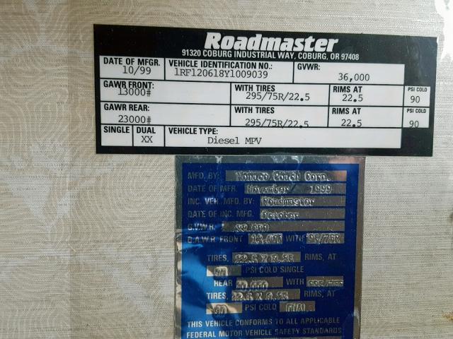 1RF120618Y1009039 - 2000 ROADMASTER RAIL EXECUTIVE Ağ foto 10