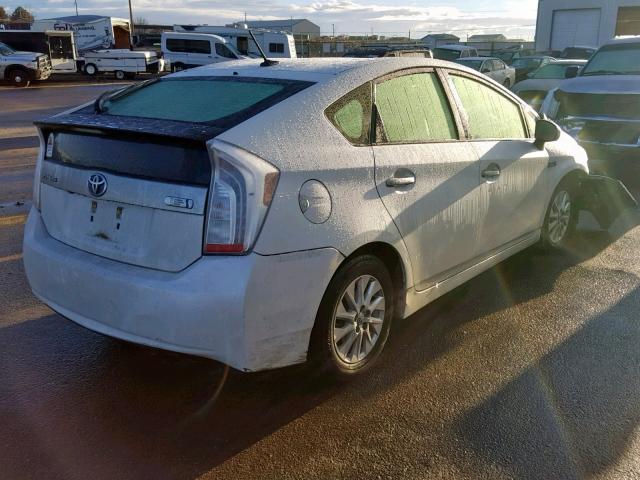 JTDKN3DP3C3002847 - 2012 TOYOTA PRIUS PLUG WHITE photo 4