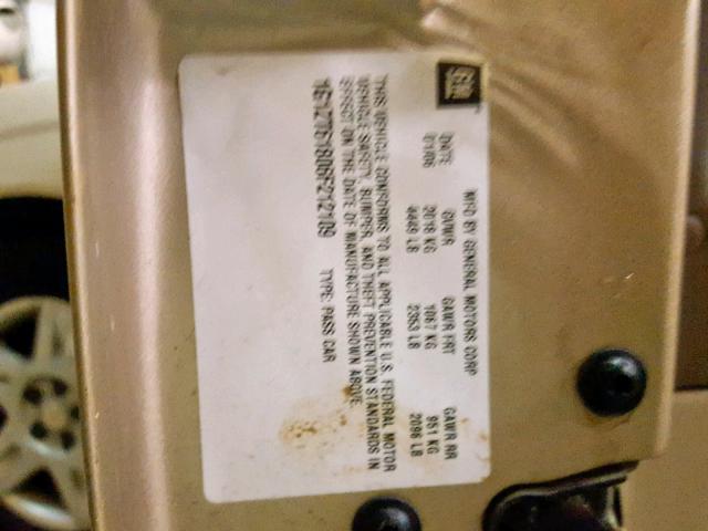 1G1ZT61806F212109 - 2006 CHEVROLET MALIBU MAX GOLD photo 10