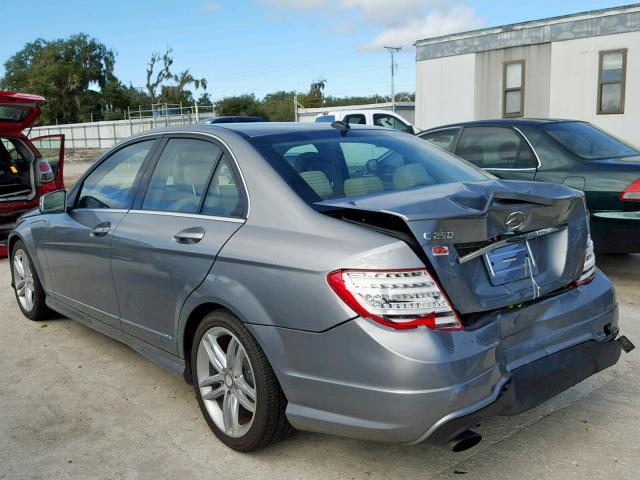 WDDGF4HB2DA792118 - 2013 MERCEDES-BENZ C 250 SILVER photo 3