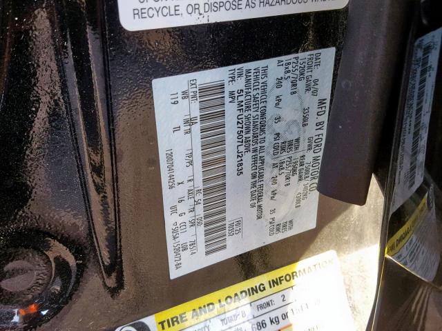 5LMFU27507LJ21835 - 2007 LINCOLN NAVIGATOR Қара фото 10