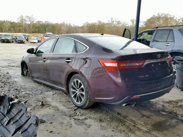 4T1BK1EBXHU259680 - 2017 TOYOTA AVALON XLE MAROON photo 3