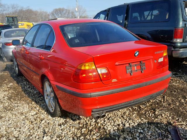 WBAAV534X1JR79424 - 2001 BMW 330 I RED photo 3