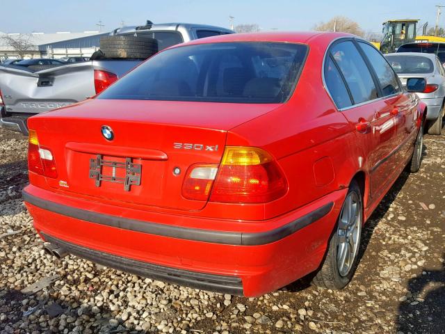 WBAAV534X1JR79424 - 2001 BMW 330 I RED photo 4