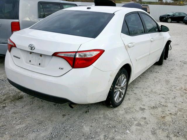 2T1BURHE0FC262164 - 2015 TOYOTA COROLLA L WHITE photo 4