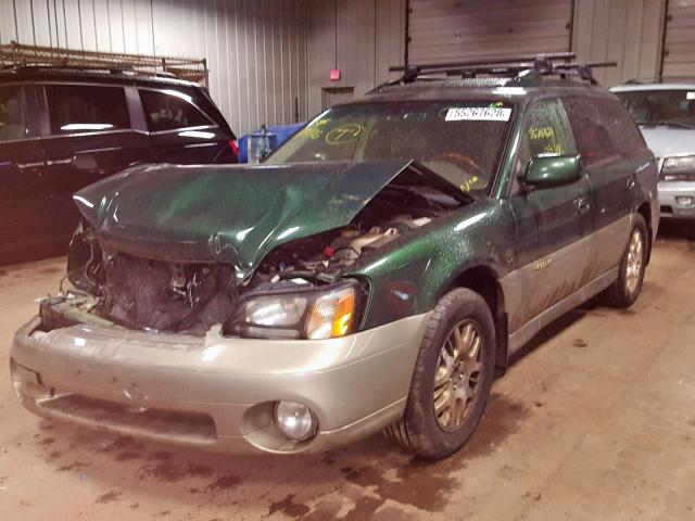 4S3BH806227634439 - 2002 SUBARU LEGACY OUT GREEN photo 2