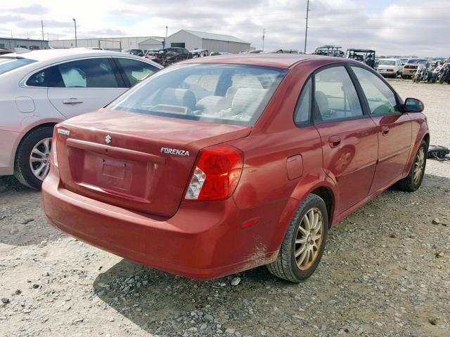 KL5JJ56Z85K088463 - 2005 SUZUKI FORENZA LX MAROON photo 4