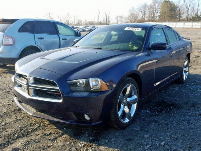 2C3CDXHG7DH642958 - 2013 DODGE CHARGER SX BLUE photo 2