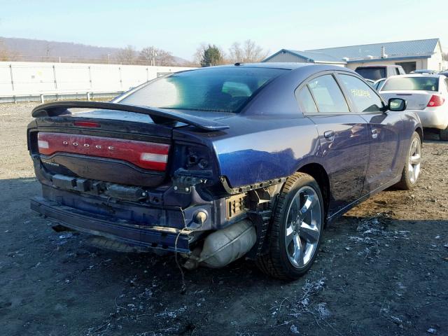 2C3CDXHG7DH642958 - 2013 DODGE CHARGER SX BLUE photo 4